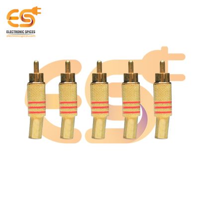 Gold-Plated RCA Male Plug Audio Connector Pack of 5